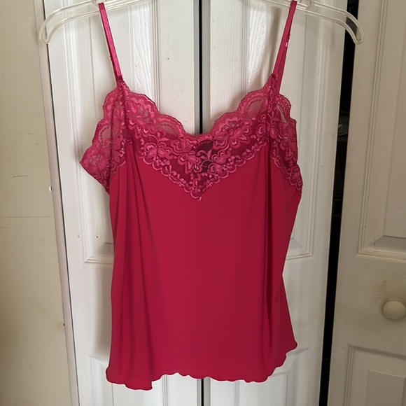 Bundle of 3 lace top camisoles, M/L, adjustable straps, teal & cream are cottony - Picture 2 of 4